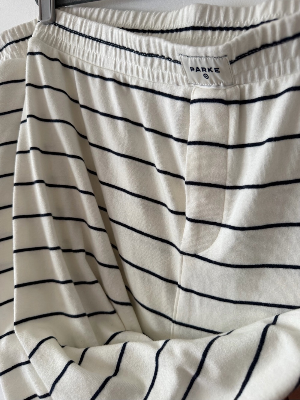 Parke x Target Collab Striped Wide-Leg Sweatpants White and Navy Stripes 4X NWT - Picture 4 of 5